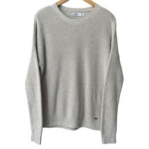 Hollister Men's Knit Crewneck Sweater Size MEDIUM Minimalist Coastal EUC
